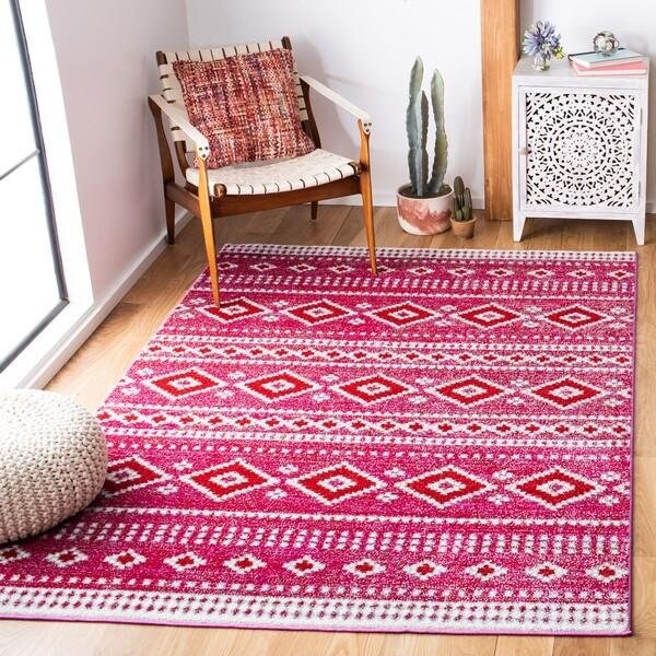 Safavieh Rectangular Adirondack Contemporary Area RugFuchsia & Ivory 9 x 12 ft. - ADR277R-9