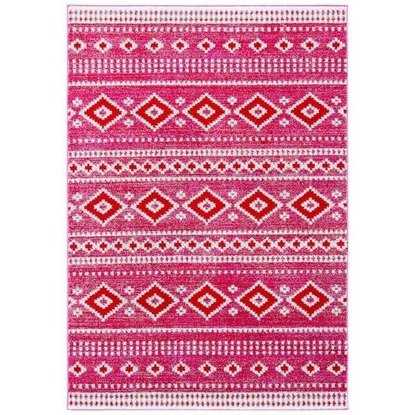 Safavieh Rectangular Adirondack Contemporary Area RugFuchsia & Ivory 9 x 12 ft. - ADR277R-9