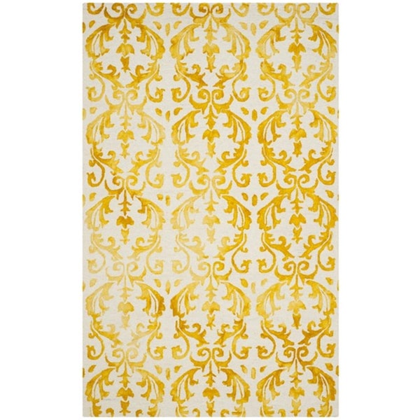 Safavieh 8 x 10 ft. Large Rectangle Dip Dye Hand Tufted RugIvory & Gold - DDY689A-8
