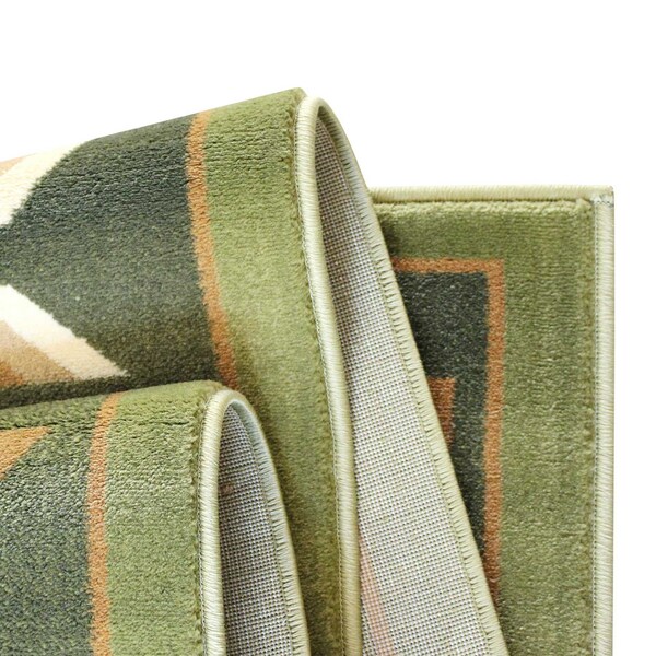 Flash Furniture Green 8 x 10 Southwestern Style Patterned Area Rug - OKR-RG1113-810-GN-GG