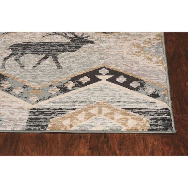 Homeroots 39 x 63 in. Seafoam Polypropylene Rug - 374421