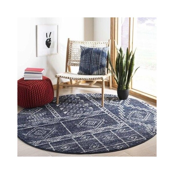 Safavieh Adirondack Bohemian Rectangle Machine-Made RugsNavy & Silver 3 x 5 ft. - ADR206N-3