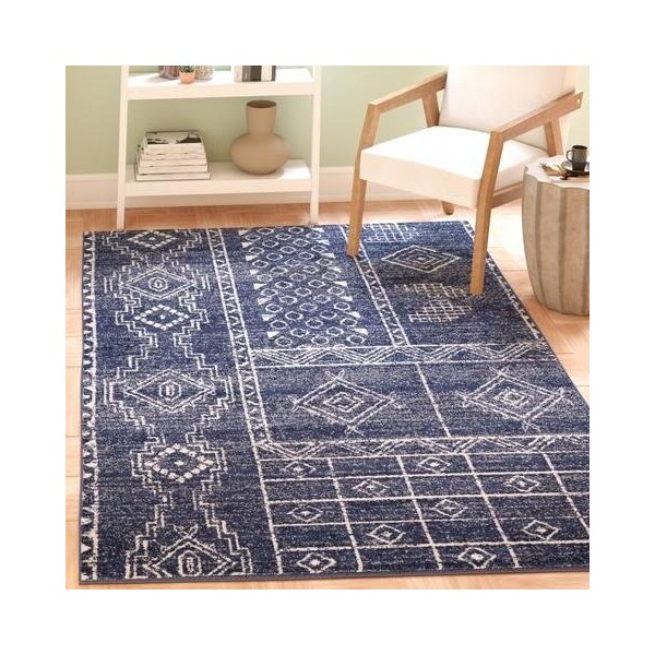 Safavieh Adirondack Bohemian Rectangle Machine-Made RugsNavy & Silver 3 x 5 ft. - ADR206N-3