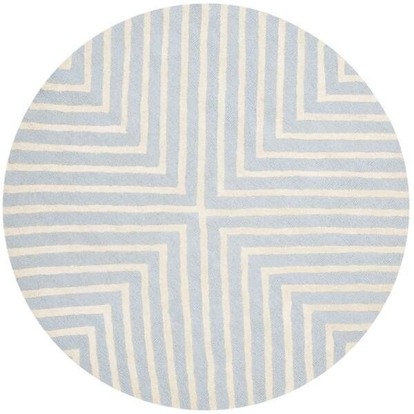 Safavieh Cambridge Hand Tufted Small Rectangle Rug- Light Blue - Ivory- 3 x 5 ft. - CAM129A-3