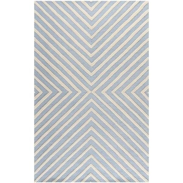 Safavieh Cambridge Hand Tufted Small Rectangle Rug- Light Blue - Ivory- 3 x 5 ft. - CAM129A-3