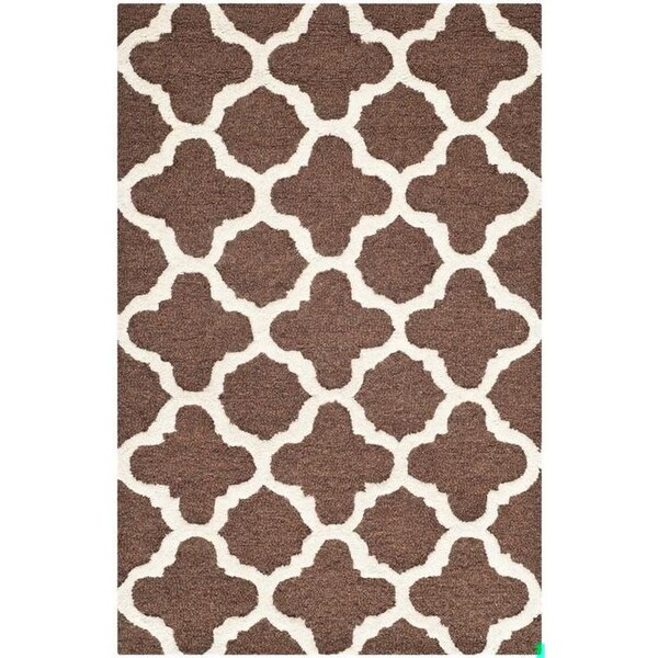 Safavieh Cambridge Medium Rectangle Rugs, Dark Brown and Ivory - 4 x 6 ft. - CAM130H-4