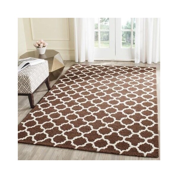 Safavieh Cambridge Medium Rectangle Rugs, Dark Brown and Ivory - 4 x 6 ft. - CAM130H-4