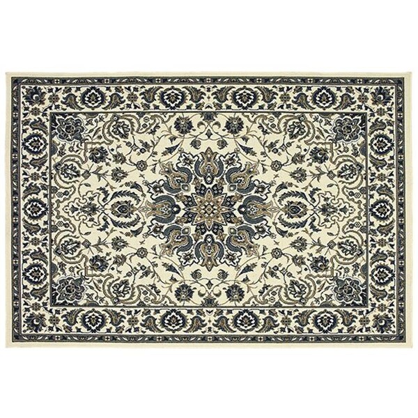 Configuracion Marina Indoor Outdoor Outdoor Oriental Rectangle Area Rug, Ivory - 6 ft. 7 in. x 9 ft. 6 in. - CO1870588