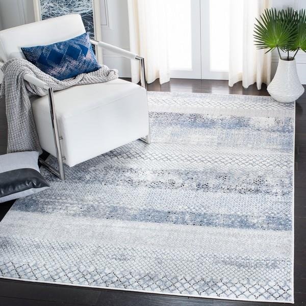 Safavieh 9 x 12 ft. Amelia 700 Contemporary Rectangle Power Loomed Rug Gray & Light Blue - ALA761G-9