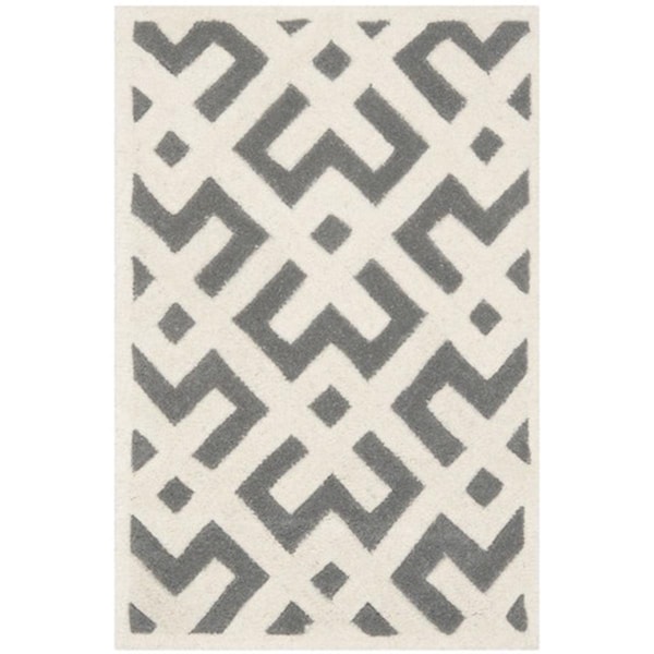 Safavieh Chatham Hand Tufted Accent Rug- Dark Grey - Ivory- 2 x 3 ft. - CHT719D-2