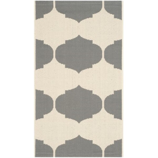 Safavieh Courtyard Power Loomed Accent Rug- Beige - Anthracite- 2 X 3 Ft. 7 In. - CY6162-236-2