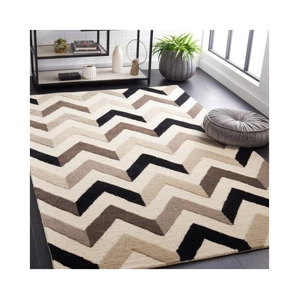 Safavieh Cambridge Hand Tufted Accent RugIvory & Black 2 x 3 ft. - CAM580C-2