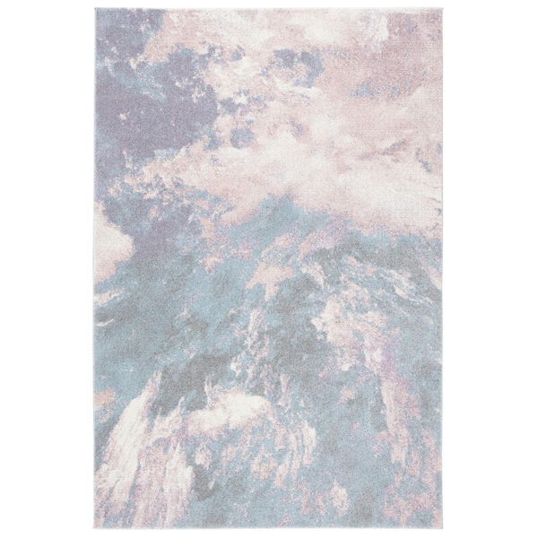 Safavieh Glacier Power Loomed Rectangle Area RugPink & Blue 6 ft.7 in. x 9 ft. - GLA123U-6