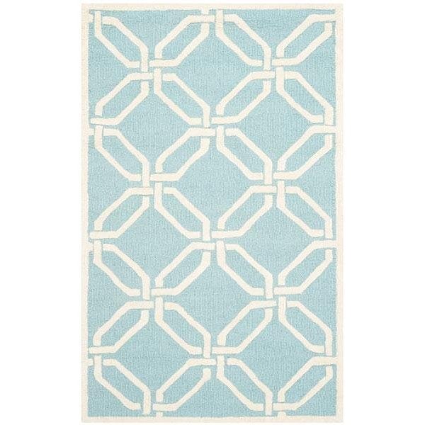 Safavieh Cambridge Hand Tufted Small Rectangle Rug- Light Blue - Ivory- 3 x 5 ft. - CAM311E-3