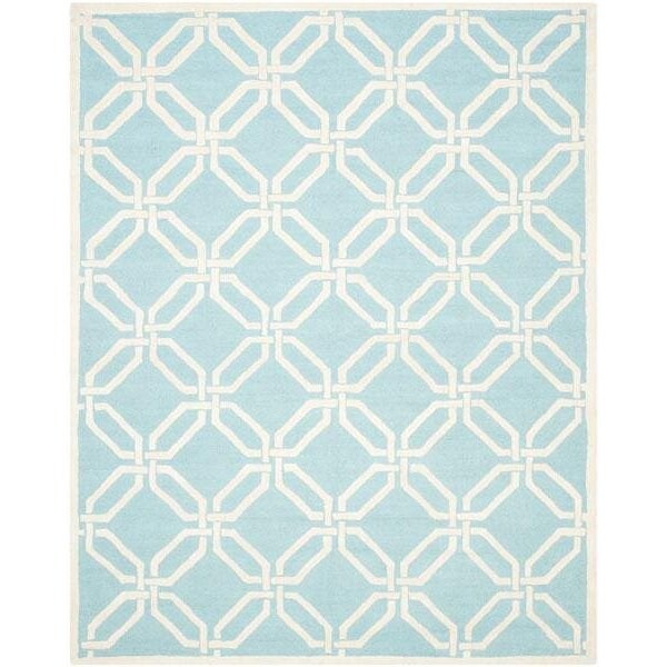 Safavieh Cambridge Hand Tufted Small Rectangle Rug- Light Blue - Ivory- 3 x 5 ft. - CAM311E-3