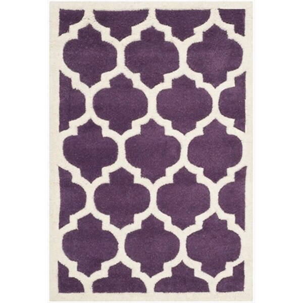 Safavieh 2 Ft. x 3 Ft. Accent- Contemporary Chatham Purple And Ivory Hand Tufted Rug - CHT733F-2