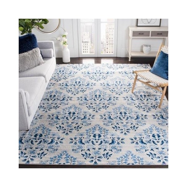 Safavieh 4 x 6 ft. Brentwood Rectangle Power-Loomed Rug Cream & Blue - BNT856D-4
