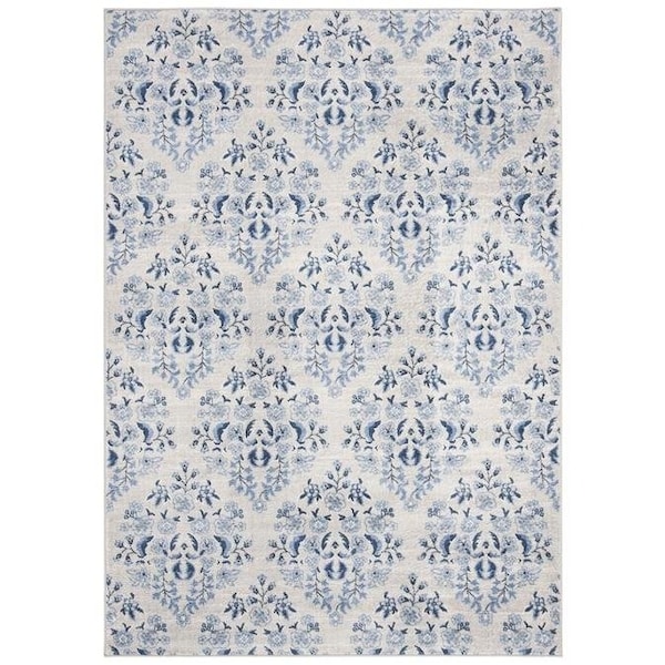 Safavieh 4 x 6 ft. Brentwood Rectangle Power-Loomed Rug Cream & Blue - BNT856D-4