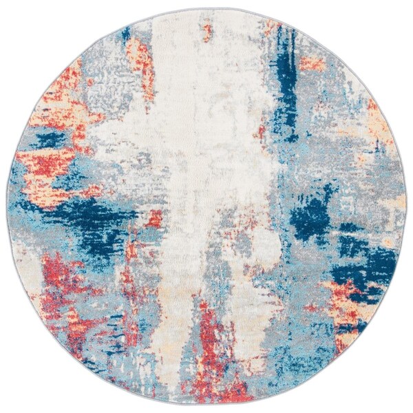 Safavieh 3 x 3 ft. Jasper 100 Round RugGrey & Red - JSP101C-3R