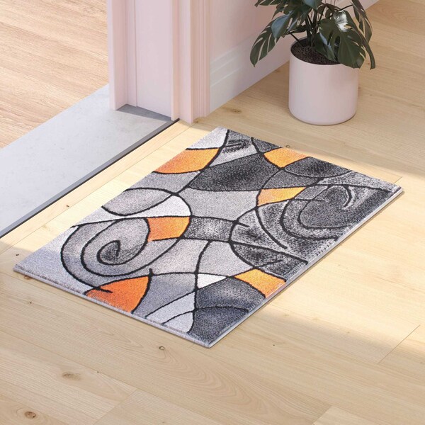 Flash Furniture Orange 2' x 3' Abstract Style Accent Rug - ACD-RGTRZ860-23-OR-GG