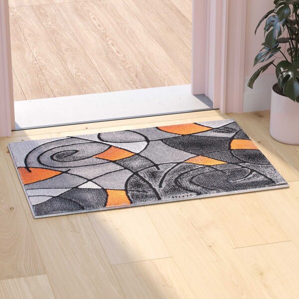 Flash Furniture Orange 2' x 3' Abstract Style Accent Rug - ACD-RGTRZ860-23-OR-GG