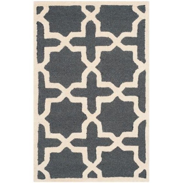 Safavieh Cambridge Hand Tufted Accent Rug- Dark Grey - Ivory- 2 x 3 ft. - CAM125X-2