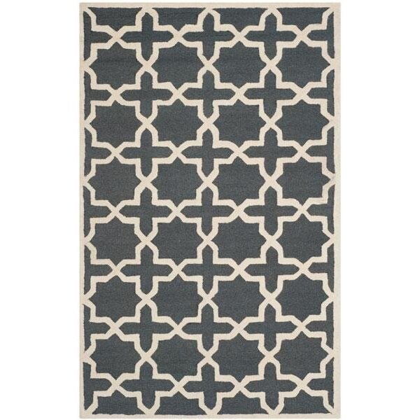 Safavieh Cambridge Hand Tufted Accent Rug- Dark Grey - Ivory- 2 x 3 ft. - CAM125X-2