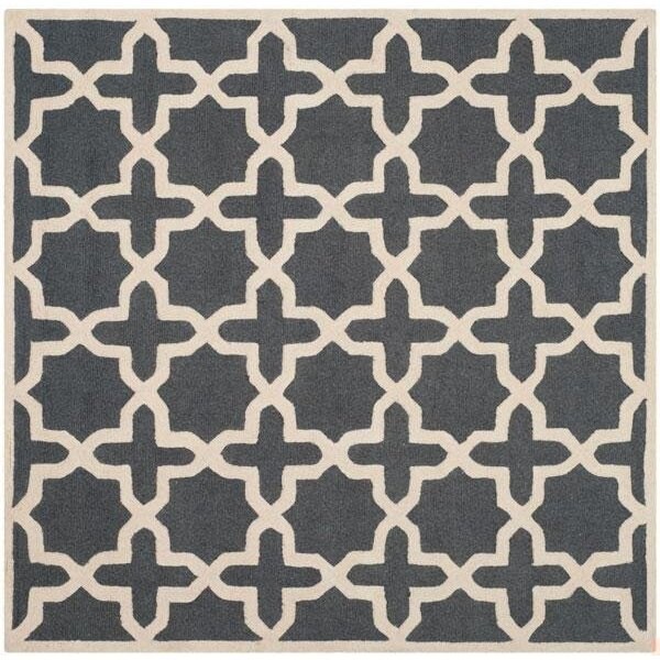 Safavieh Cambridge Hand Tufted Accent Rug- Dark Grey - Ivory- 2 x 3 ft. - CAM125X-2