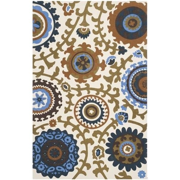 Safavieh Cedar Brook Hand Loomed Runner Rug, Ivory - Blue, 2 ft. 3 in. x 3 ft. 9 in. - CDR144D-24
