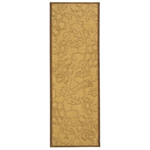 Safavieh 2 Ft. -4 In. X 6 Ft. -7 In. Runner Indoor-Outdoor Courtyard- Natural And Brown- Machine Made Rug - CY2726-3001-27