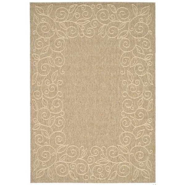 Safavieh 4 Ft. X 5 Ft. -7 In. Small Rectangle Indoor-Outdoor Courtyard, Coffee And Sand, Machine Made Rug - CY5139B-4