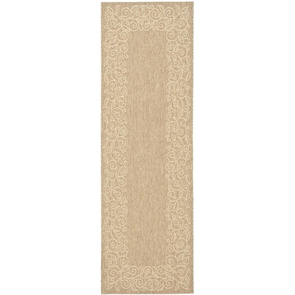 Safavieh 4 Ft. X 5 Ft. -7 In. Small Rectangle Indoor-Outdoor Courtyard, Coffee And Sand, Machine Made Rug - CY5139B-4