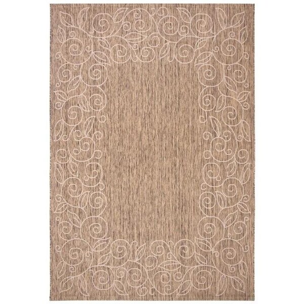 Safavieh 4 Ft. X 5 Ft. -7 In. Small Rectangle Indoor-Outdoor Courtyard, Coffee And Sand, Machine Made Rug - CY5139B-4