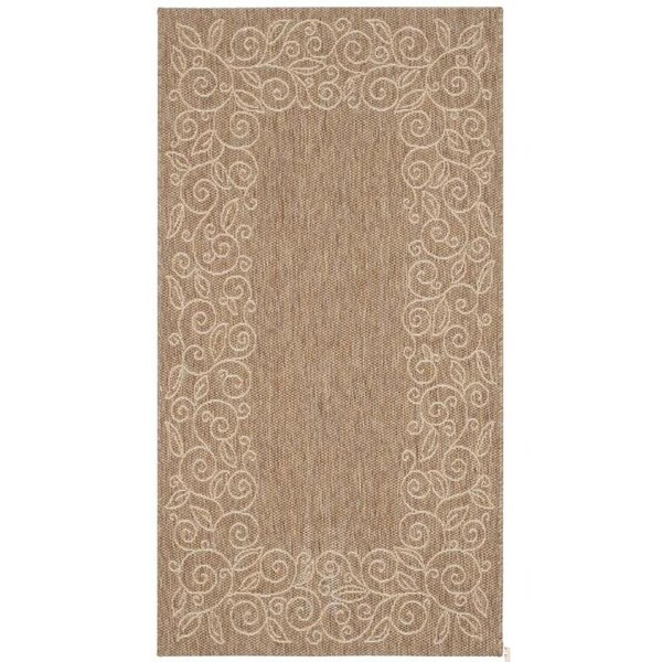 Safavieh 4 Ft. X 5 Ft. -7 In. Small Rectangle Indoor-Outdoor Courtyard, Coffee And Sand, Machine Made Rug - CY5139B-4