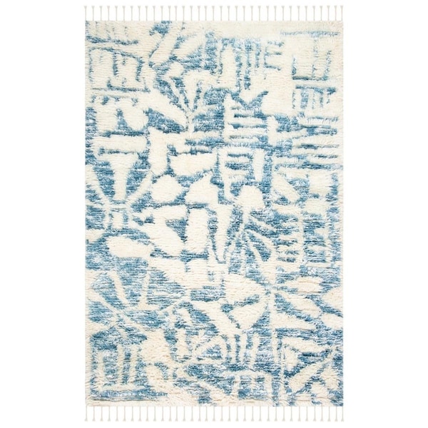 Safavieh 6 x 9 ft. Manhattan Rectanglar Rug Ivory & Blue - MAN462M-6