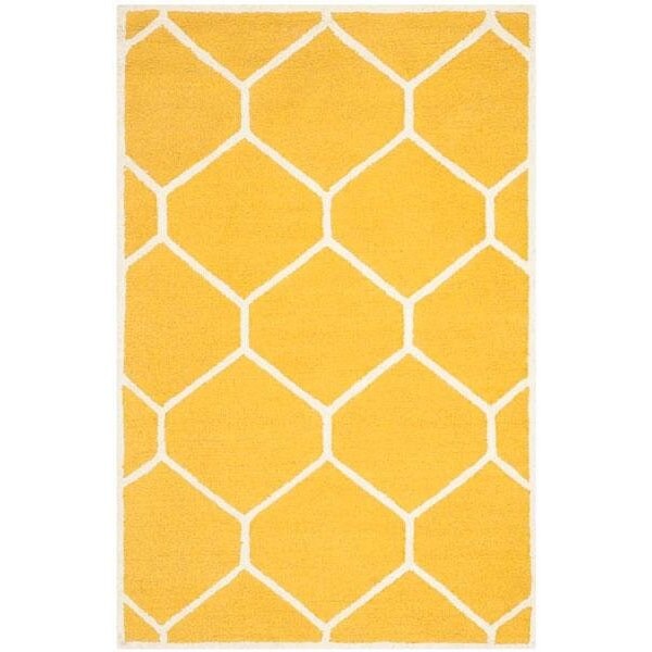 Safavieh Cambridge Medium Rectangle Rugs, Gold and Ivory - 4 x 6 ft. - CAM144Q-4