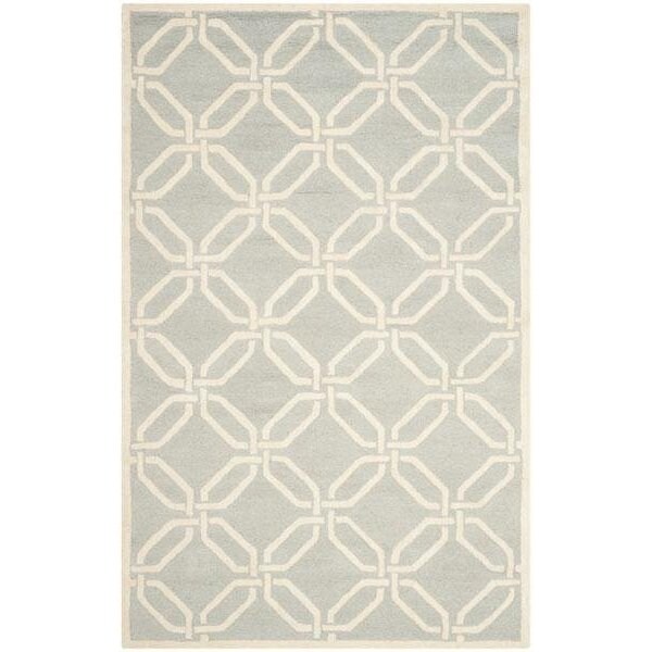 Safavieh Cambridge Hand Tufted Small Rectangle Rug- Light Grey - Ivory- 3 x 5 ft. - CAM311L-3