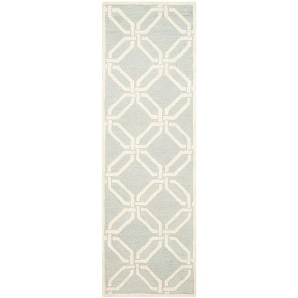 Safavieh Cambridge Hand Tufted Small Rectangle Rug- Light Grey - Ivory- 3 x 5 ft. - CAM311L-3
