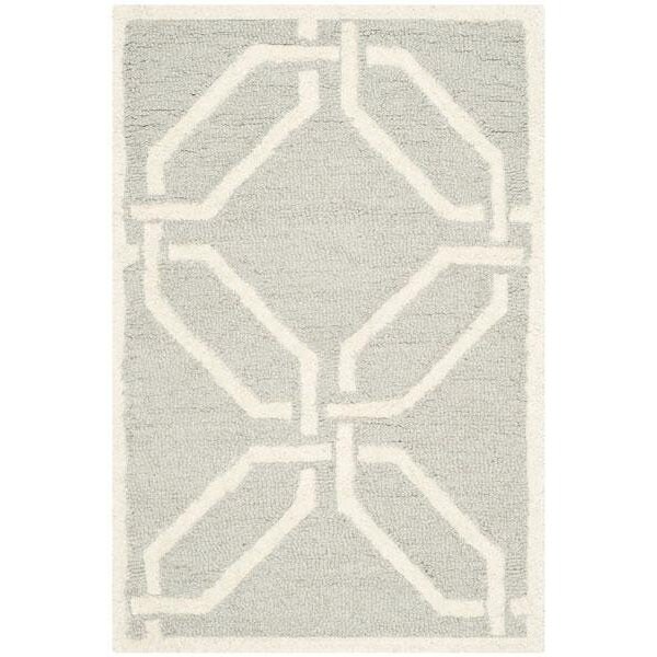 Safavieh Cambridge Hand Tufted Small Rectangle Rug- Light Grey - Ivory- 3 x 5 ft. - CAM311L-3