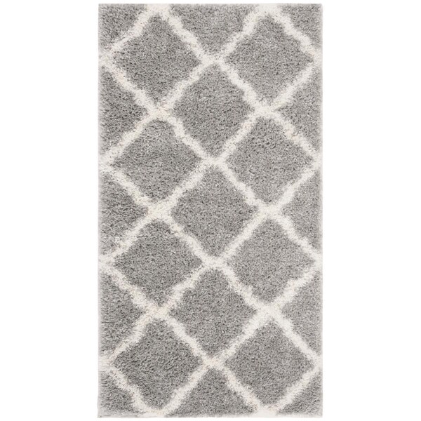 Safavieh Parma Shag Power Loomed Runner Area RugGrey & Cream 2 ft.-3 in. x 8 ft. - PMA521G-28