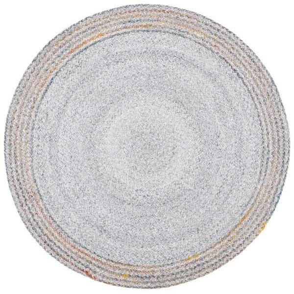Safavieh 3 x 3 ft. Cape Cod Round Area RugGrey & Yellow - CAP223F-3R