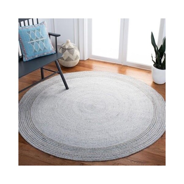 Safavieh 3 x 3 ft. Cape Cod Round Area RugGrey & Yellow - CAP223F-3R