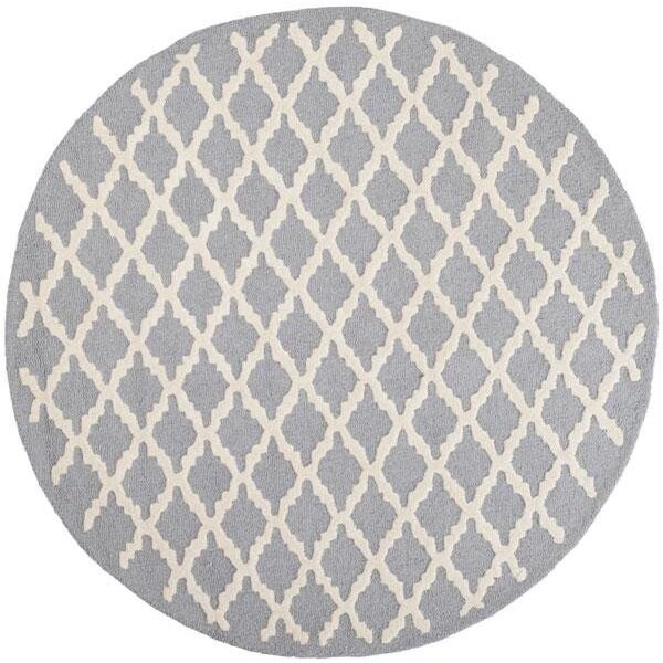 Safavieh Cambridge Rectangle Hand Tufted Rug, Silver and Ivory - 4 x 6 ft. - CAM137D-4