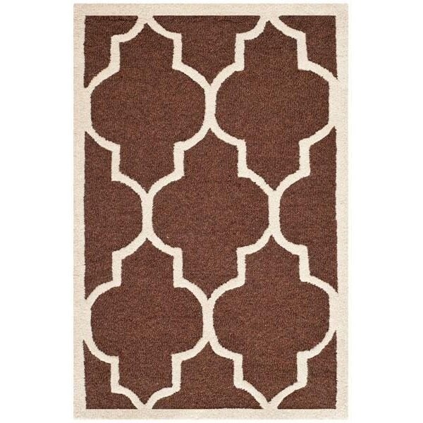 Safavieh 2 ft.-6 in. x 8 ft. Cambridge Hand Tufted Runner RugDark Brown & Ivory - CAM134H-28