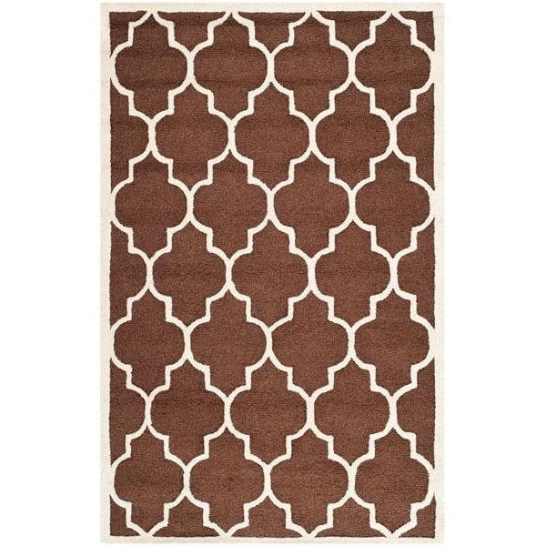 Safavieh 2 ft.-6 in. x 8 ft. Cambridge Hand Tufted Runner RugDark Brown & Ivory - CAM134H-28