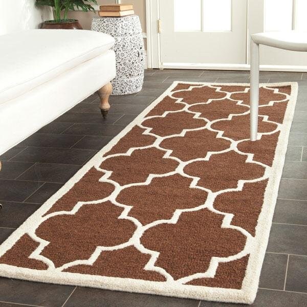Safavieh 2 ft.-6 in. x 8 ft. Cambridge Hand Tufted Runner RugDark Brown & Ivory - CAM134H-28