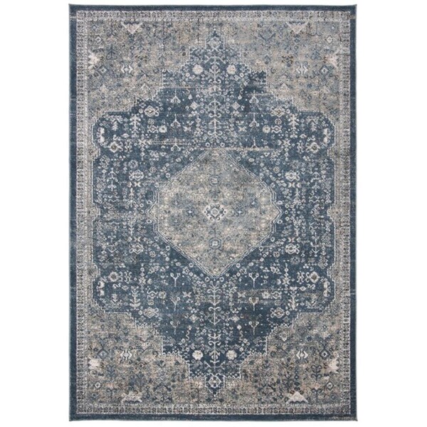 Safavieh 2 ft. x 2 ft. 9 in. Traditional Martha Stewart Runner Rug, Navy & Ivory - MSR858N-2435