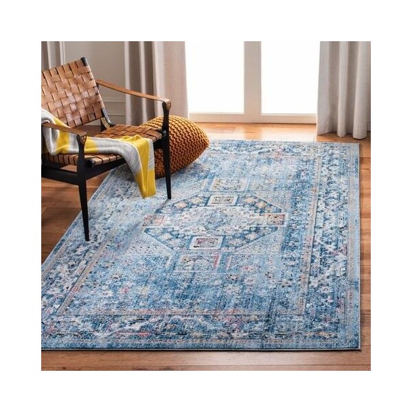 Safavieh 8 x 10 ft. Bristol Polyester Rectangle RugBlue & Light Grey - BTL369C-8