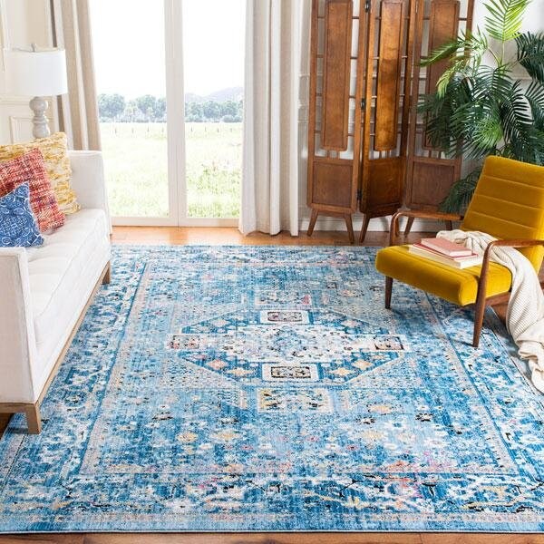 Safavieh 8 x 10 ft. Bristol Polyester Rectangle RugBlue & Light Grey - BTL369C-8