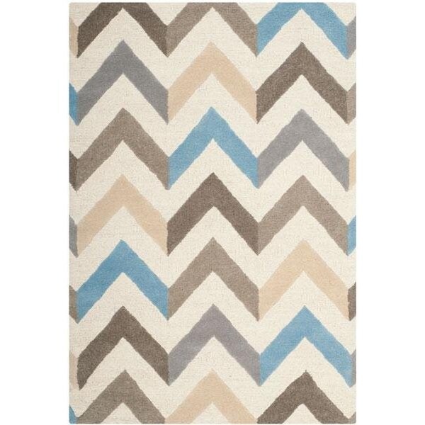 Safavieh Cambridge Hand Tufted Small Rectangle Rug- IVORY - GREY- 4 x 6 ft. - CAM580B-4